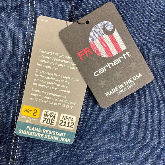 NEW Carhartt Flame Resistant FR Jeans Mens 46x34 Relaxed FRB100 DNM Actual 45x33 - Picture 6 of 13